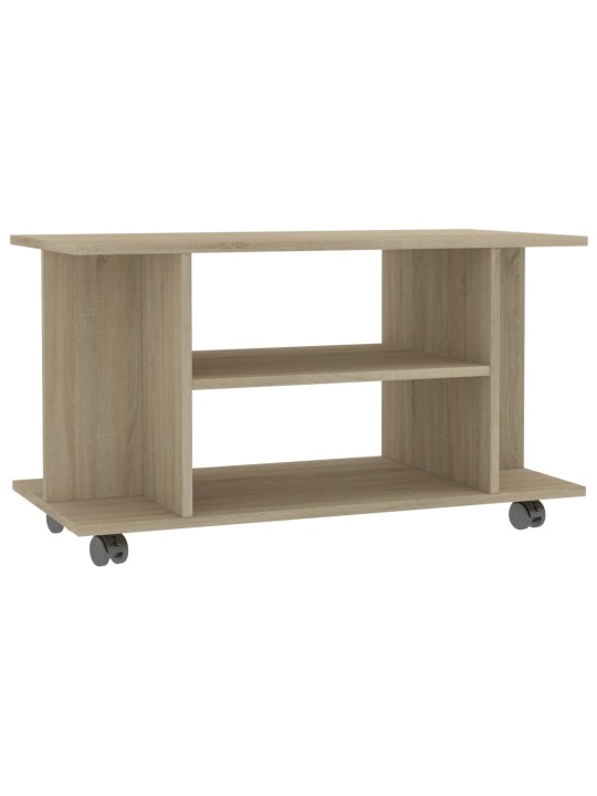 TV stolek s kolečky dub sonoma 80 x 40 x 45 cm kompozitní dřevo