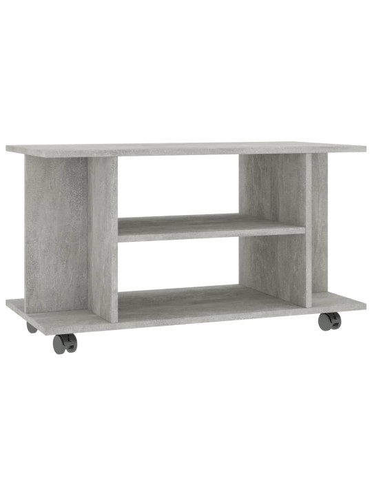 TV stolek s kolečky betonově šedý 80x40x45 cm kompozitní dřevo
