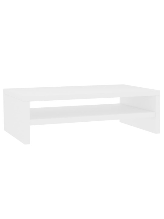 Stojan na monitor bílý 42 x 24 x 13 cm kompozitní dřevo
