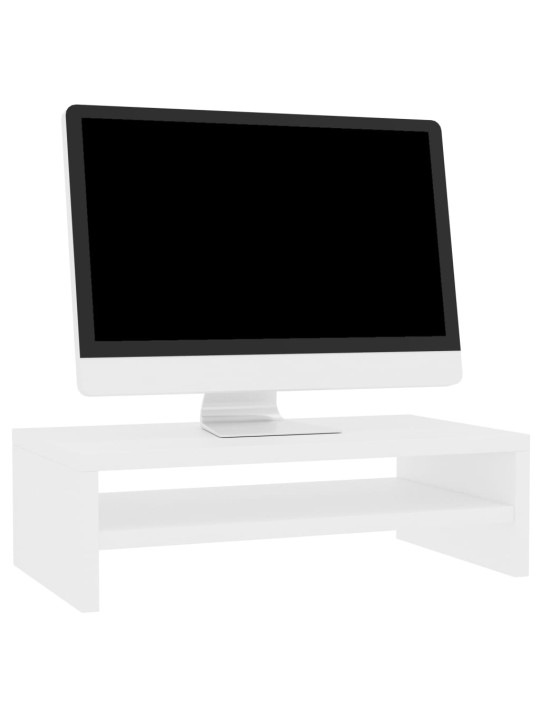 Stojan na monitor bílý 42 x 24 x 13 cm kompozitní dřevo