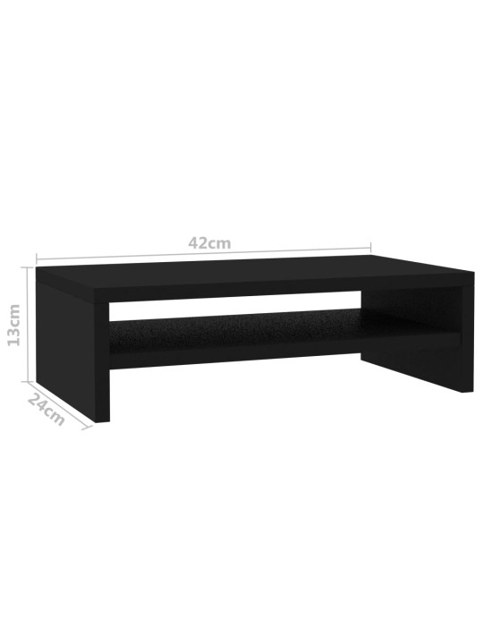 Stojan na monitor černý 42 x 24 x 13 cm kompozitní dřevo