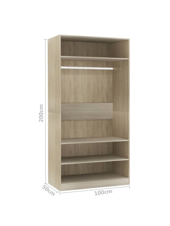 Šatní skříň dub sonoma 100 x 50 x 200 cm kompozitní dřevo