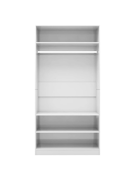 Šatní skříň bílá vysoký lesk 100 x 50 x 200 cm kompozitní dřevo