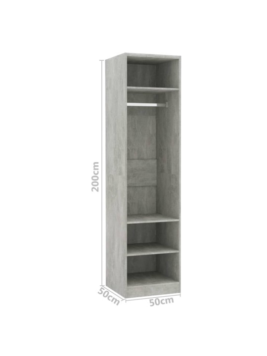 Šatní skříň betonově šedá 50 x 50 x 200 cm kompozitní dřevo