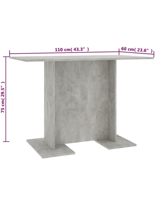 Jídelní stůl betonově šedý 110 x 60 x 75 cm kompozitní dřevo