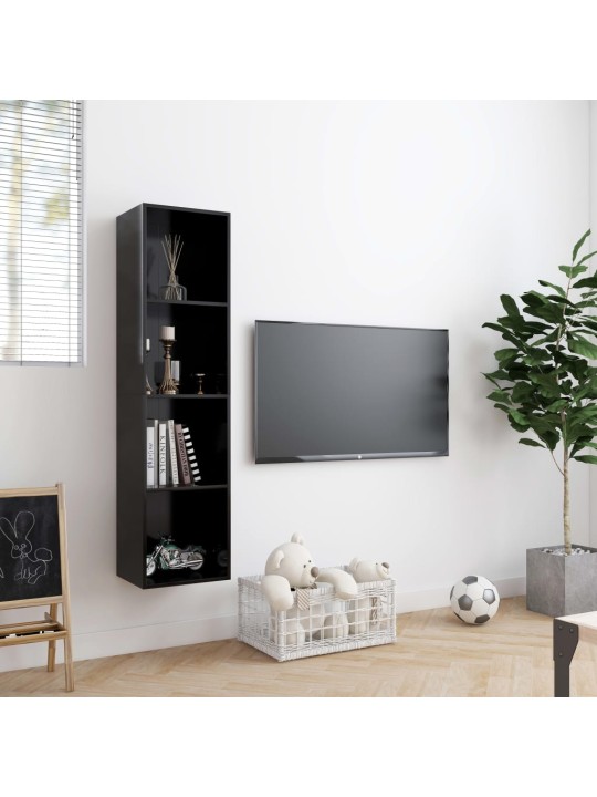 Knihovna/TV skříňka černá 143x30x36 cm