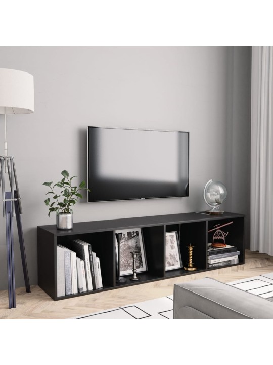 Knihovna/TV skříňka černá 143x30x36 cm