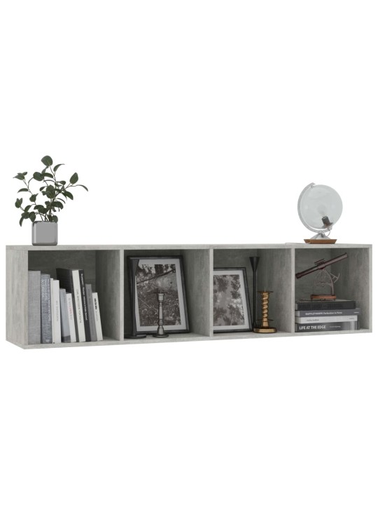 Knihovna/TV skříňka betonově šedá 143x30x36 cm
