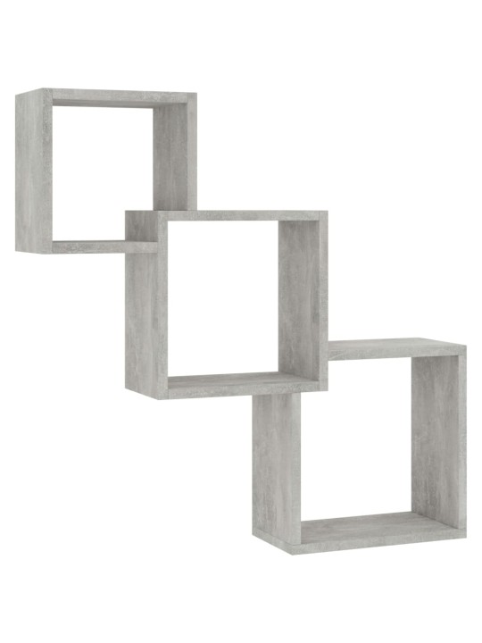 Nástěnné police kostky betonově šedé 68x15x68 cm