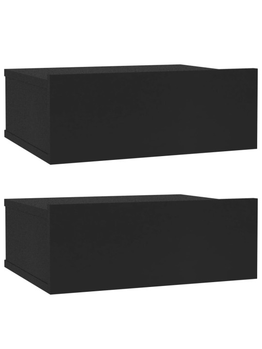 Plovoucí noční stolky 2 ks černé 40x30x15 cm kompozitní dřevo