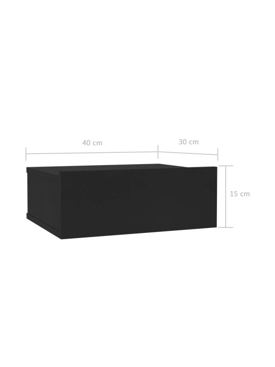 Plovoucí noční stolky 2 ks černé 40x30x15 cm kompozitní dřevo