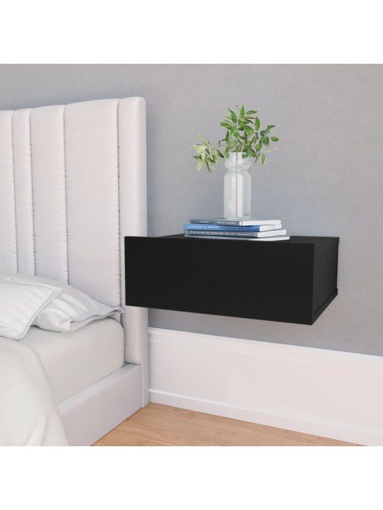 Plovoucí noční stolky 2 ks černé 40x30x15 cm kompozitní dřevo