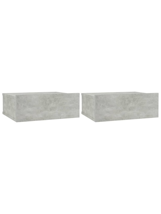 Plovoucí noční stolky 2 ks betonově šedé 40x30x15 cm kompozit