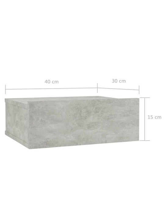 Plovoucí noční stolky 2 ks betonově šedé 40x30x15 cm kompozit