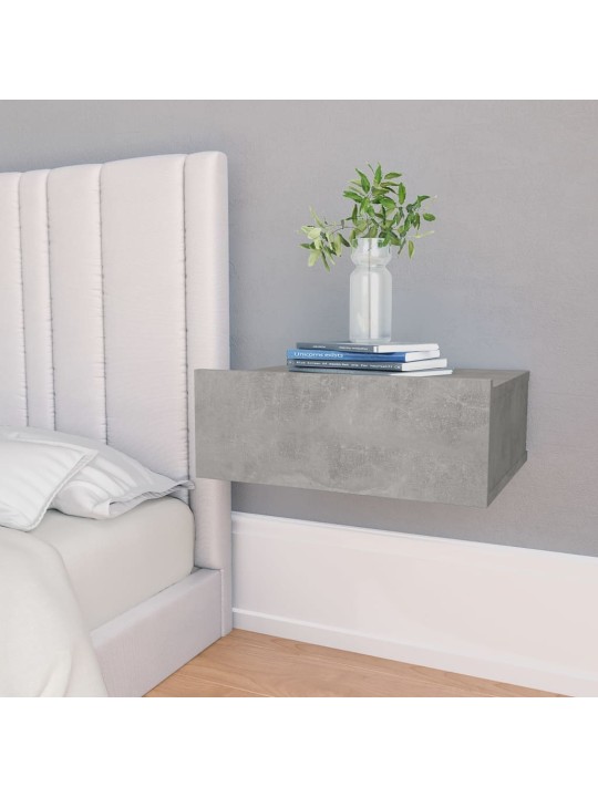 Plovoucí noční stolky 2 ks betonově šedé 40x30x15 cm kompozit