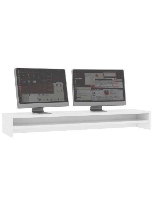 Stojan na monitor bílý 100 x 24 x 13 cm kompozitní dřevo
