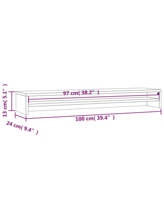 Stojan na monitor dub sonoma 100 x 24 x 13 cm kompozitní dřevo