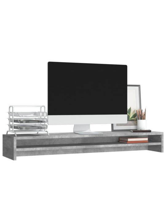 Stojan na monitor betonově šedý 100x24x13 cm kompozitní dřevo