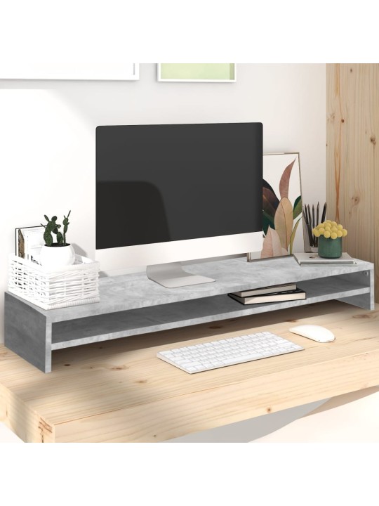 Stojan na monitor betonově šedý 100x24x13 cm kompozitní dřevo