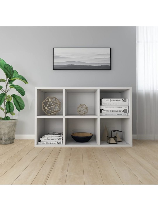 Knihovna/příborník bílá lesklá 66x30x98 cm kompozitní dřevo