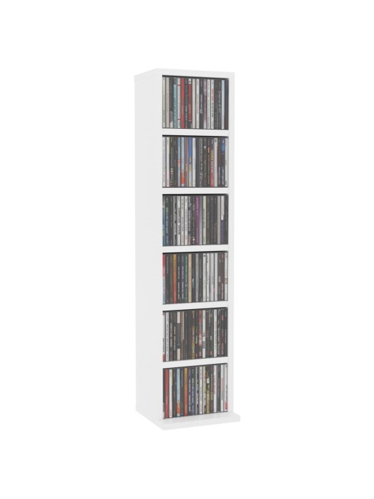 Skříňka na CD bílá 21 x 20 x 88 cm kompozitní dřevo