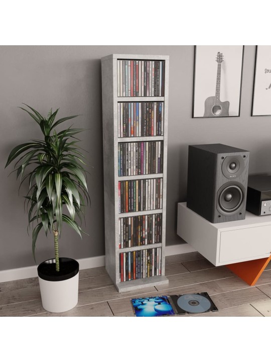 Skříňka na CD betonově šedá 21 x 20 x 88 cm kompozitní dřevo
