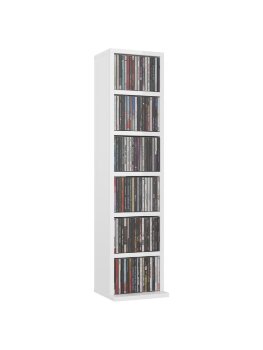 Skříňka na CD bílá vysoký lesk 21 x 20 x 88 cm kompozitní dřevo