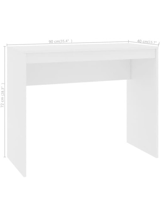 Psací stůl bílý 90 x 40 x 72 cm kompozitní dřevo