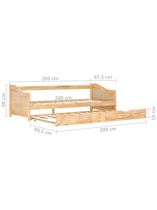 Rám vysouvací postele/pohovky borové dřevo 90 x 200 cm