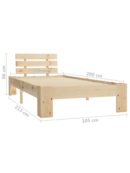 Rám postele masivní borové dřevo 100 x 200 cm