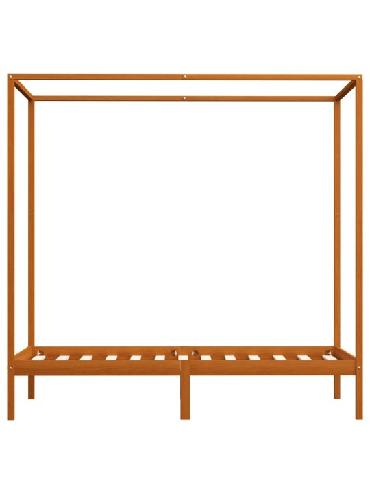 Rám postele s nebesy medově hnědý masivní borovice 90 x 200 cm