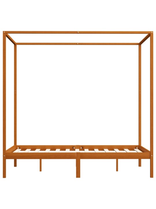 Rám postele s nebesy medově hnědý masivní borovice 120 x 200 cm