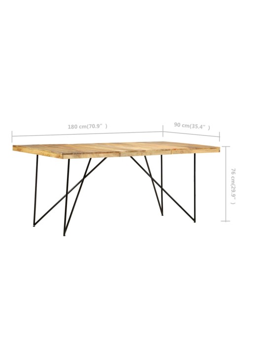 Jídelní stůl 180 x 90 x 76 cm masivní mangovníkové dřevo
