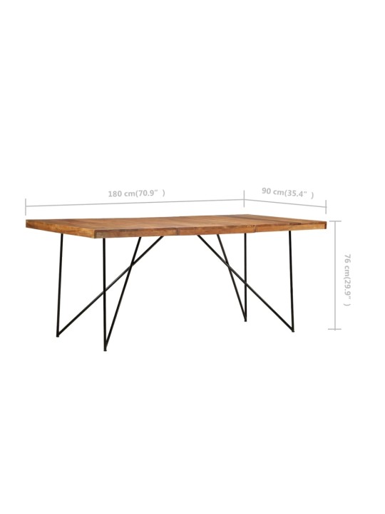 Jídelní stůl 180 x 90 x 76 cm masivní akáciové dřevo