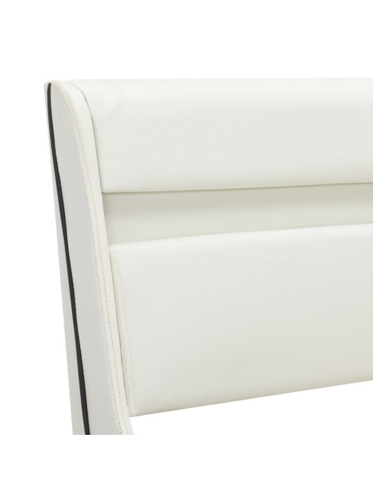 Rám postele s led světlem bílý umělá kůže 150 x 200 cm