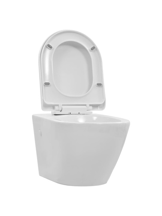 Závěsné WC bez okraje keramické bílé