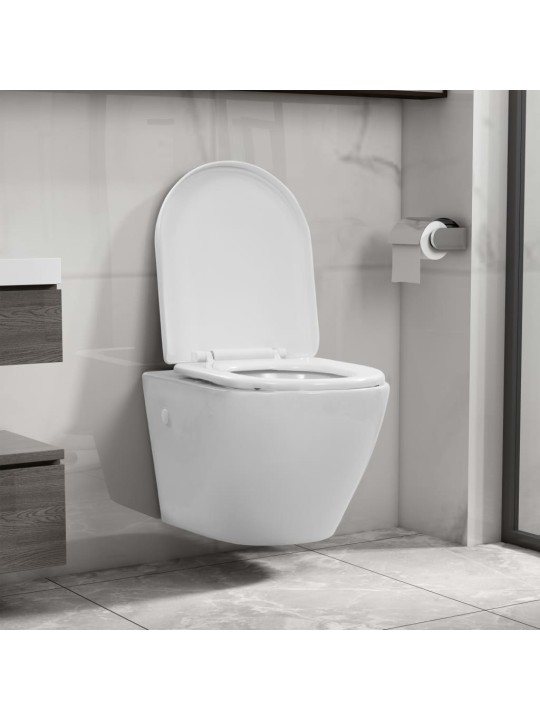 Závěsné WC bez okraje keramické bílé