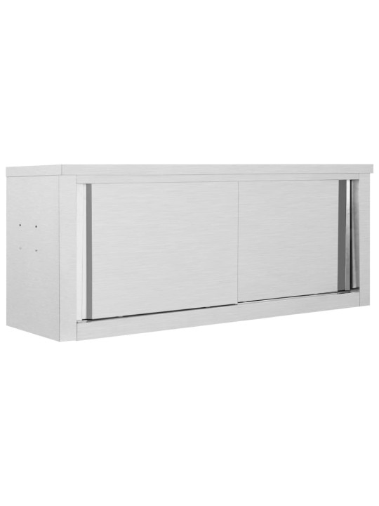 Nástěnná kuchyňská skříň s posuvnými dveřmi 120x40x50 cm nerez