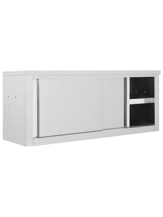 Nástěnná kuchyňská skříň s posuvnými dveřmi 120x40x50 cm nerez