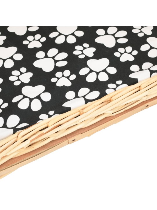 Pelíšek pro psy s poduškou 50 x 33 x 30 cm přírodní vrba