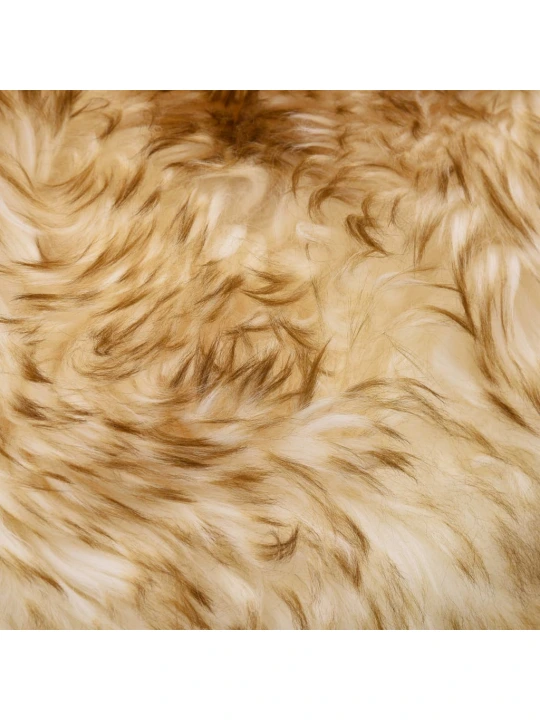 Koberec z ovčí kůže 60 x 180 cm hnědý žíhaný