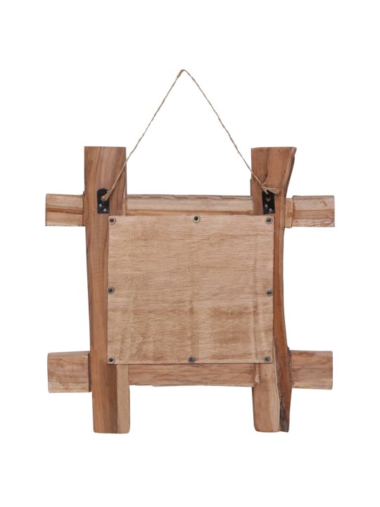 Zrcadlo z polínek přírodní 50 x 50 cm recyklované teakové dřevo
