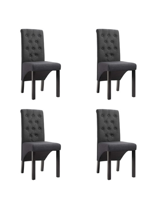 Jídelní židle 4 ks tmavě šedé textil