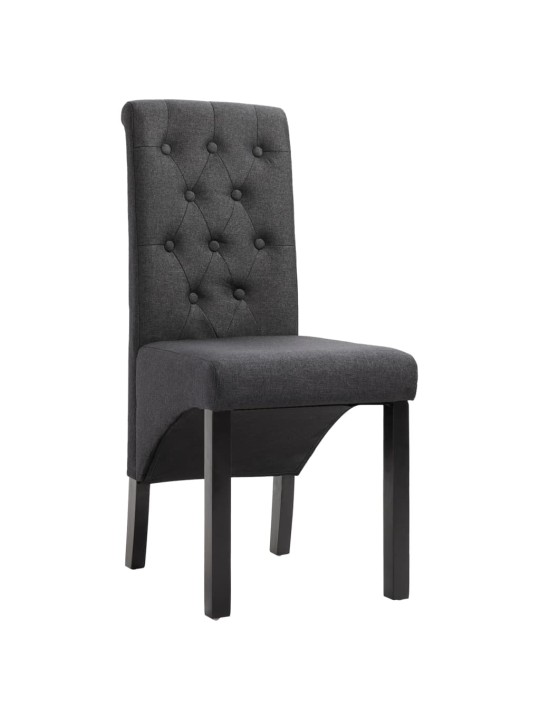 Jídelní židle 4 ks tmavě šedé textil