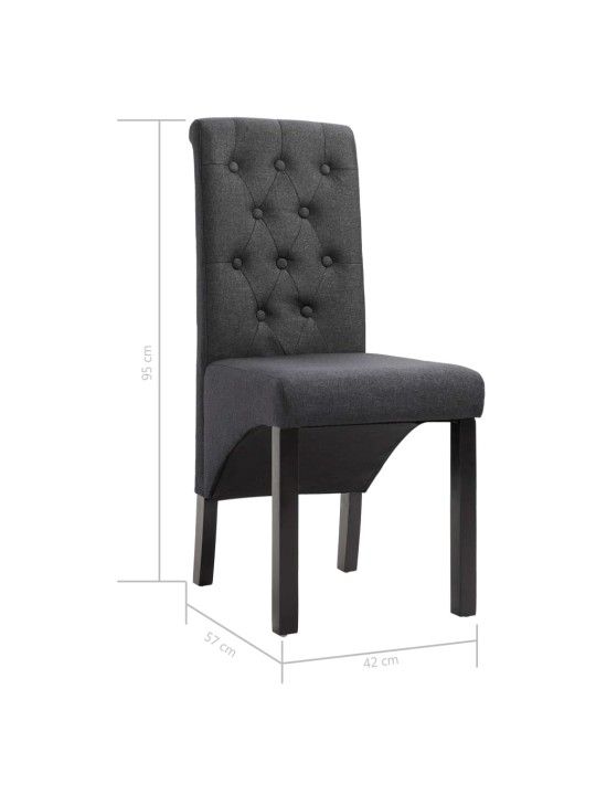 Jídelní židle 4 ks tmavě šedé textil