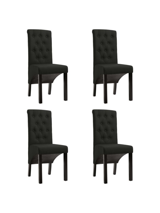 Jídelní židle 4 ks černé textil