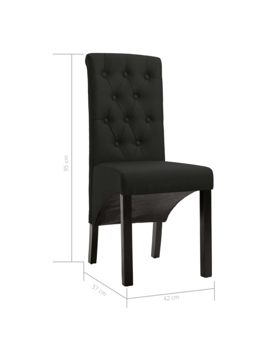 Jídelní židle 4 ks černé textil