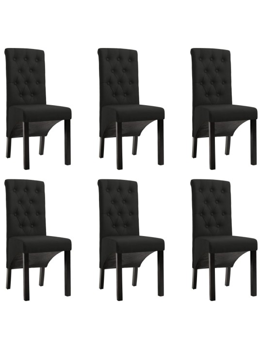 Jídelní židle 6 ks černé textil