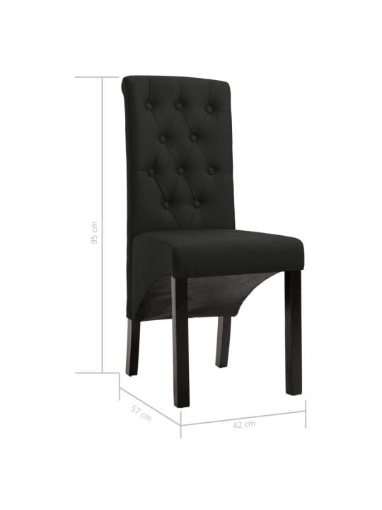 Jídelní židle 6 ks černé textil