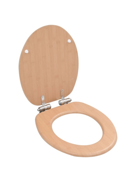 WC sedátko s funkcí pomalého sklápění 2 ks MDF motiv bambusu
